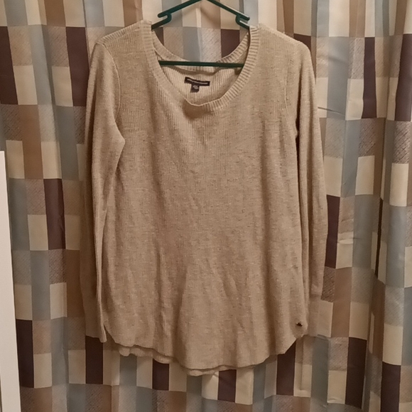 FINAL PRICE AMERICAN EAGLE OUTFITTERS tan l/s pullover sweater Size Med - Picture 3 of 3